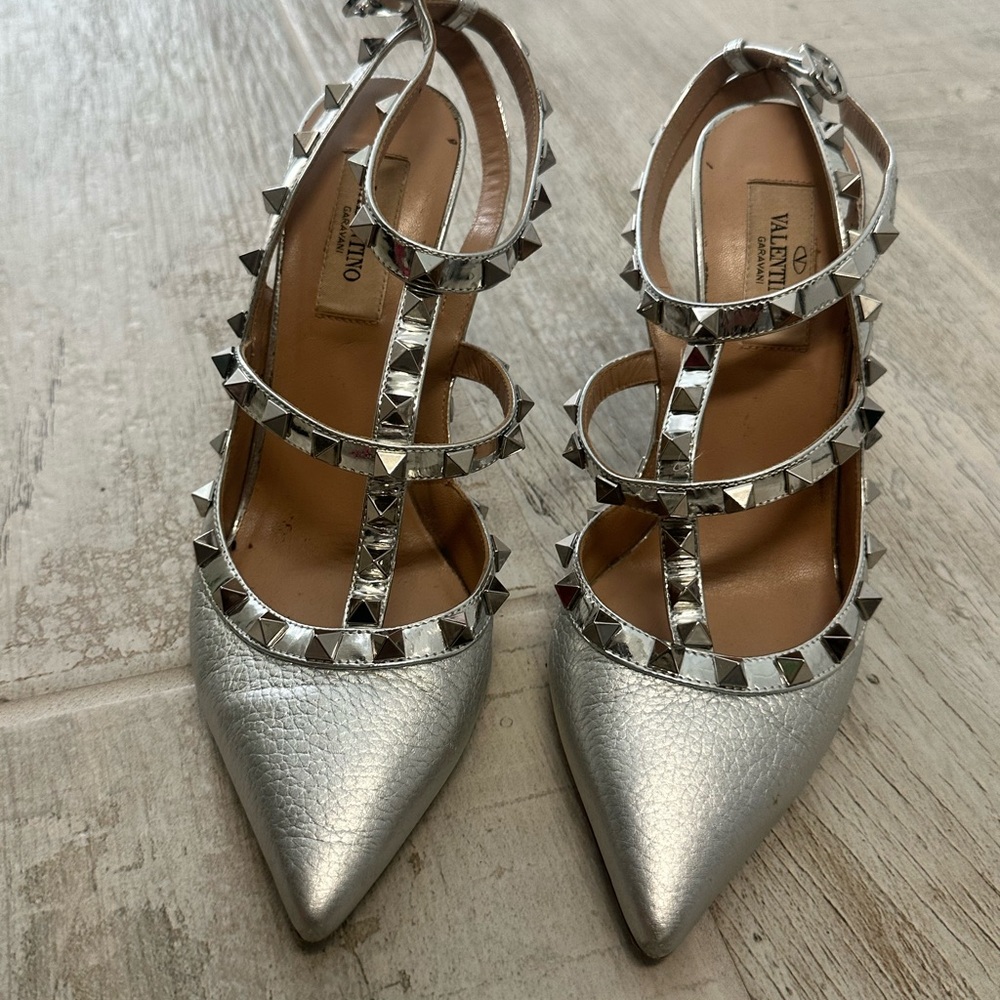 Valentino Silver Studded Women's Shoes